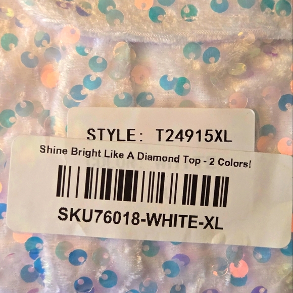 White Birch NWT Shine Bright Like A Diamond Top XL - Picture 9 of 9